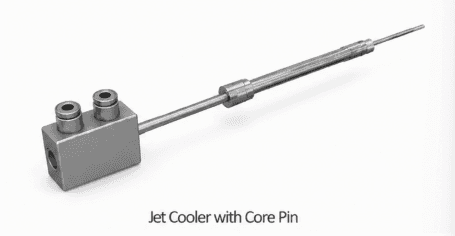 Jet cooler with core pin