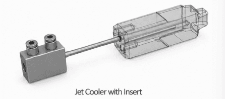 Jet cooler with insert